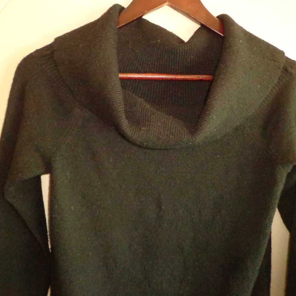 Anthropologie Wide Cowl Neck Sweater XS Black Raglan Long Sleeves - Picture 8 of 10